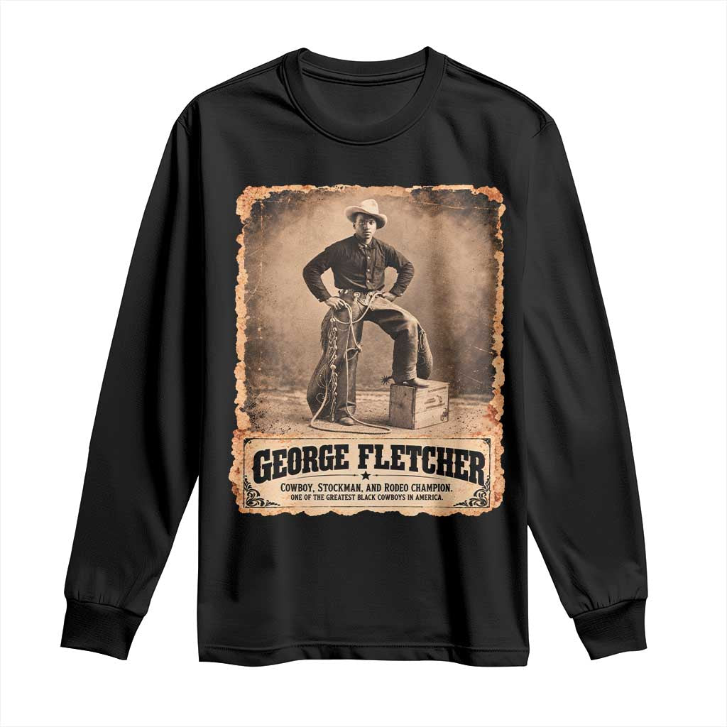 Vintage George Fletcher Black Cowboy Black History Month Long Sleeve Shirt