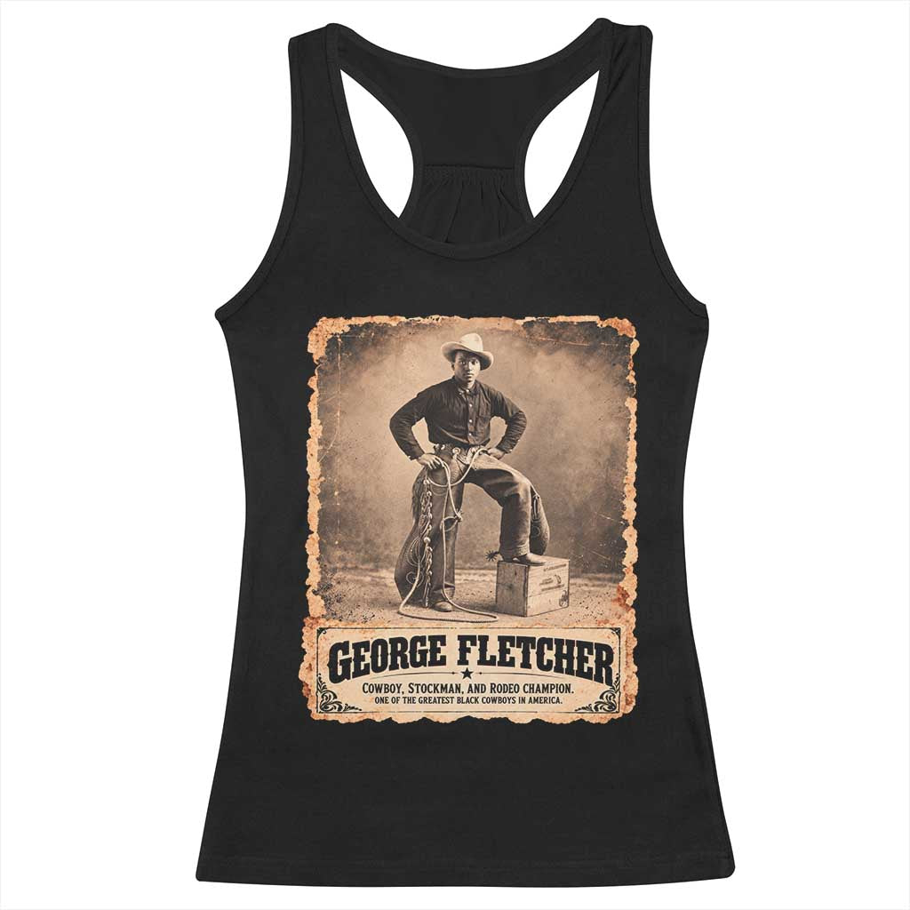 Vintage George Fletcher Black Cowboy Black History Month Racerback Tank Top