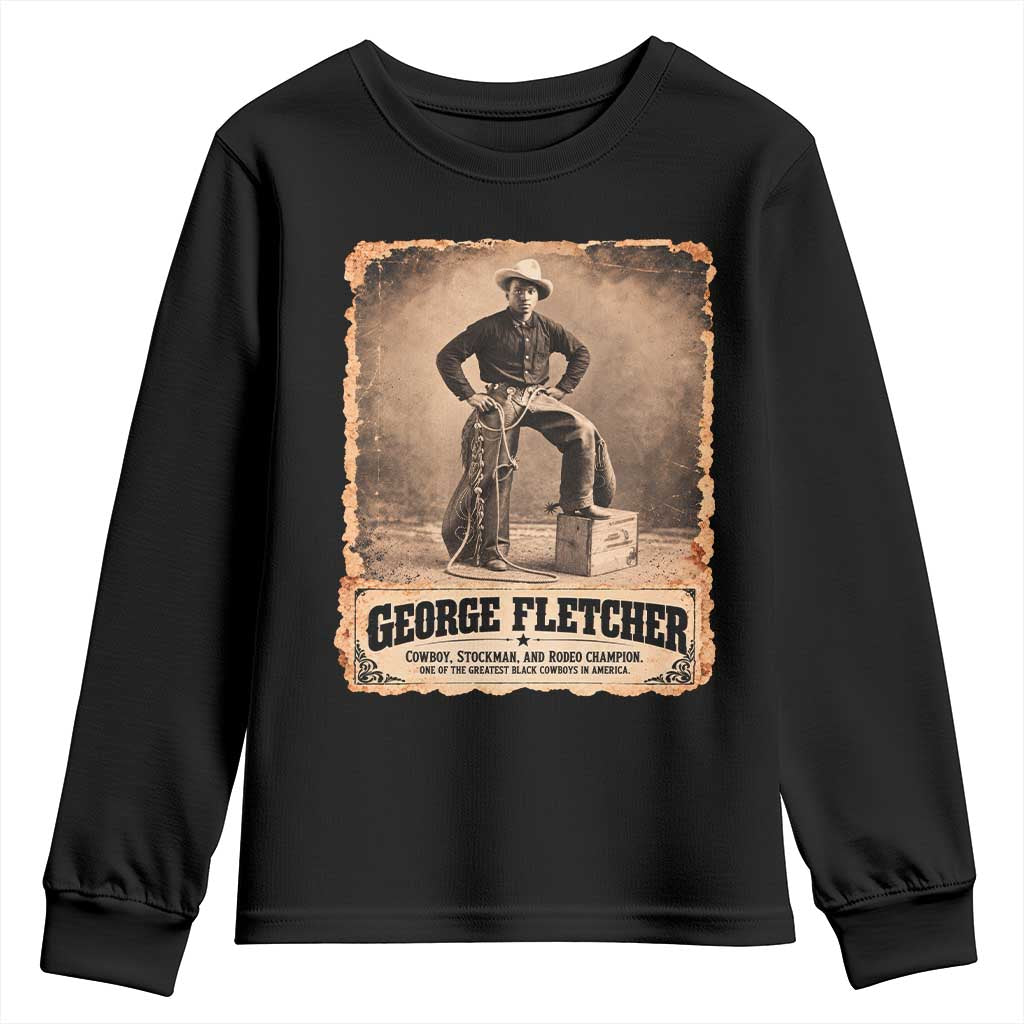 Vintage George Fletcher Black Cowboy Black History Month Youth Sweatshirt