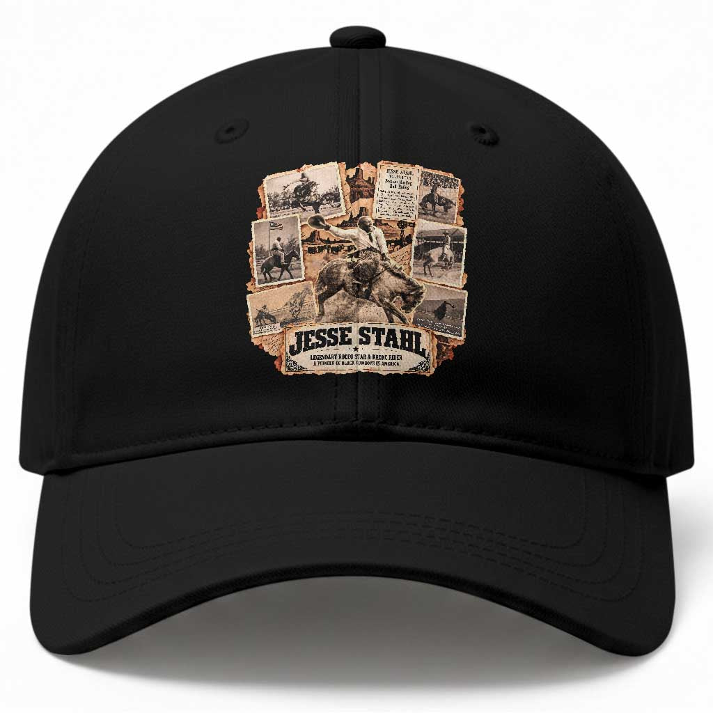 Jesse Stahl Vintage Black Cowboy Black History Month Baseball Cap Legendary Rodeo Star American West