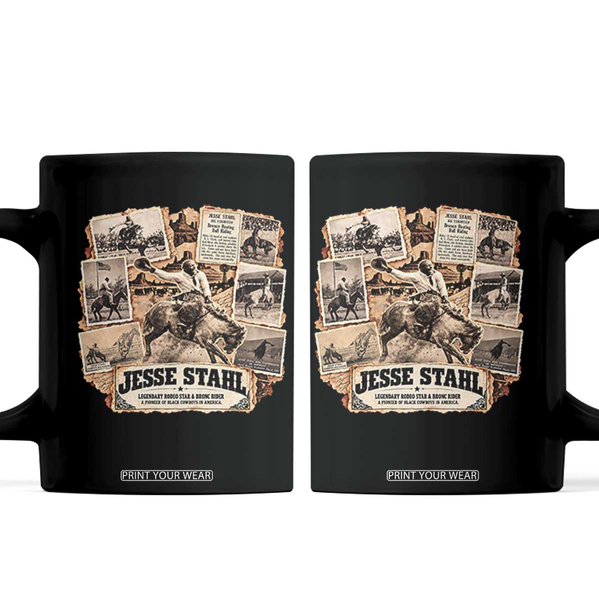 Jesse Stahl Vintage Black Cowboy Black History Month Coffee Mug Legendary Rodeo Star American West