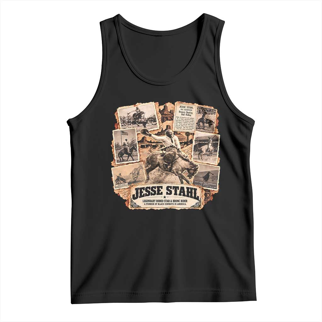 Jesse Stahl Vintage Black Cowboy Black History Month Tank Top Legendary Rodeo Star American West