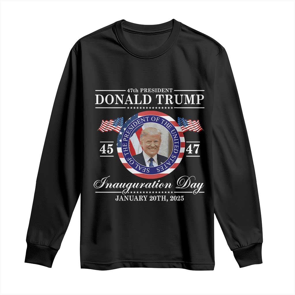 President Donald Trump Inauguration Day 2025 Memorabilia Long Sleeve Shirt TS10 Black Print Your Wear