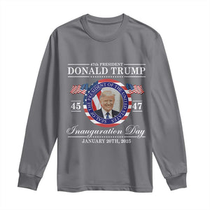 President Donald Trump Inauguration Day 2025 Memorabilia Long Sleeve Shirt TS10 Charcoal Print Your Wear