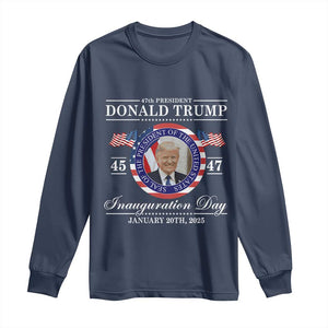 President Donald Trump Inauguration Day 2025 Memorabilia Long Sleeve Shirt TS10 Navy Print Your Wear