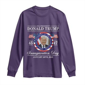 President Donald Trump Inauguration Day 2025 Memorabilia Long Sleeve Shirt TS10 Purple Print Your Wear