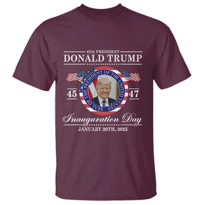 President Donald Trump Inauguration Day 2025 Memorabilia T Shirt TS10 Maroon Print Your Wear