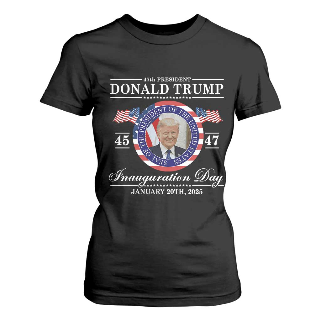 President Donald Trump Inauguration Day 2025 Memorabilia T Shirt For Women TS10 Black Print Your Wear