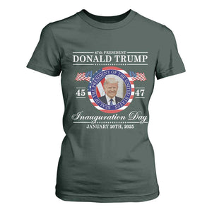 President Donald Trump Inauguration Day 2025 Memorabilia T Shirt For Women TS10 Dark Forest Green Print Your Wear