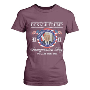 President Donald Trump Inauguration Day 2025 Memorabilia T Shirt For Women TS10 Maroon Print Your Wear