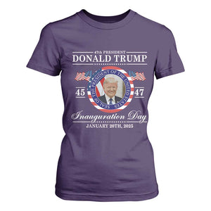 President Donald Trump Inauguration Day 2025 Memorabilia T Shirt For Women TS10 Purple Print Your Wear