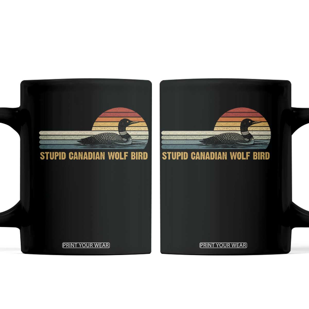 Stupid Canadian Wolf Bird Coffee Mug Retro LGBT Hockey Fan TS10 Black Print Your Wear