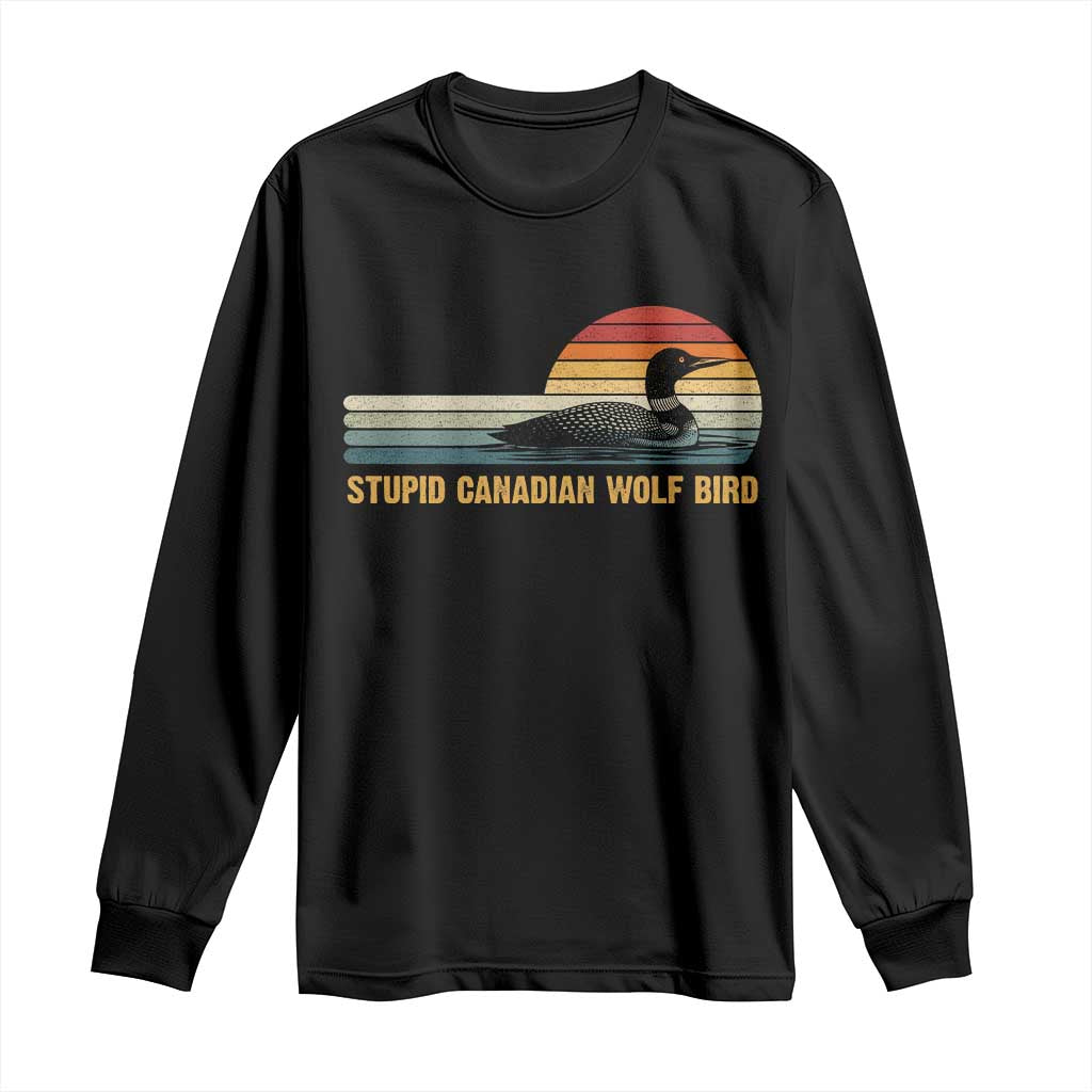 Stupid Canadian Wolf Bird Long Sleeve Shirt Retro LGBT Hockey Fan TS10 Black Print Your Wear