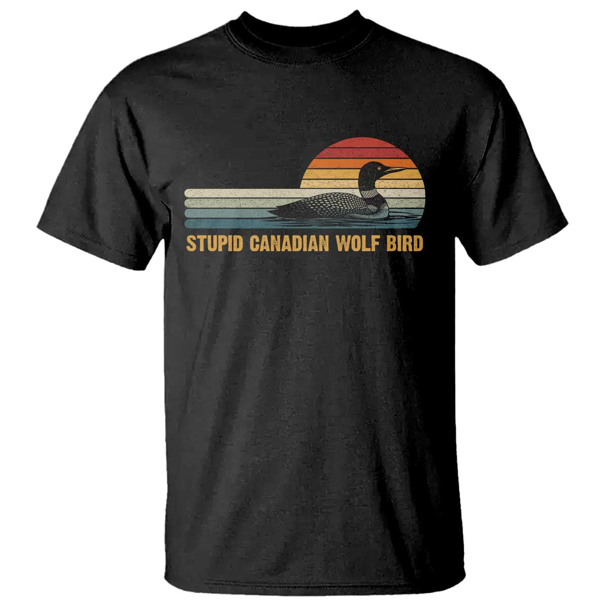 Stupid Canadian Wolf Bird T Shirt - Retro LGBT Hockey Fan Pride Tee TS10 Black Print Your Wear