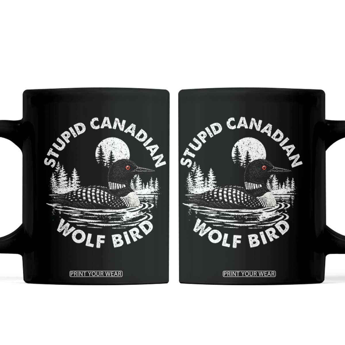 Stupid Canadian Wolf Bird Coffee Mug Sarcastic LGBT Hockey Fan TS10 Black Print Your Wear