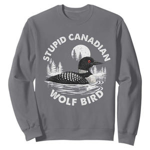 Stupid Canadian Wolf Bird Sweatshirt Sarcastic LGBT Hockey Fan TS10 Charcoal Print Your Wear