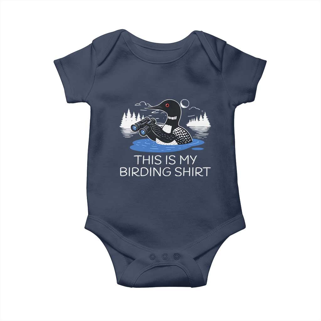Funny Birding Baby Onesie Loon Bird Watching TS10 Navy Print Your Wear