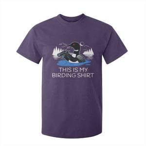Funny Birding T Shirt For Kid Loon Bird Watching TS10 Purple Print Your Wear
