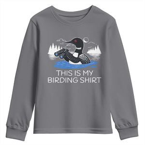Funny Birding Youth Sweatshirt Loon Bird Watching TS10 Charcoal Print Your Wear