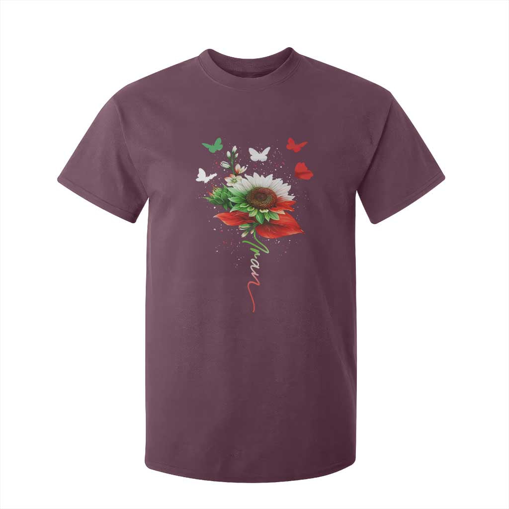 Iran T Shirt For Kid Free Iran Protest Sunflower Flag TS10 Maroon Print Your Wear