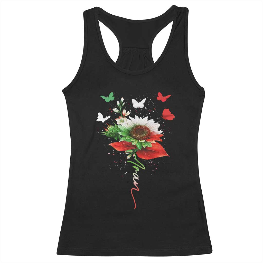 Iran Racerback Tank Top Free Iran Protest Sunflower Flag TS10 Black Print Your Wear