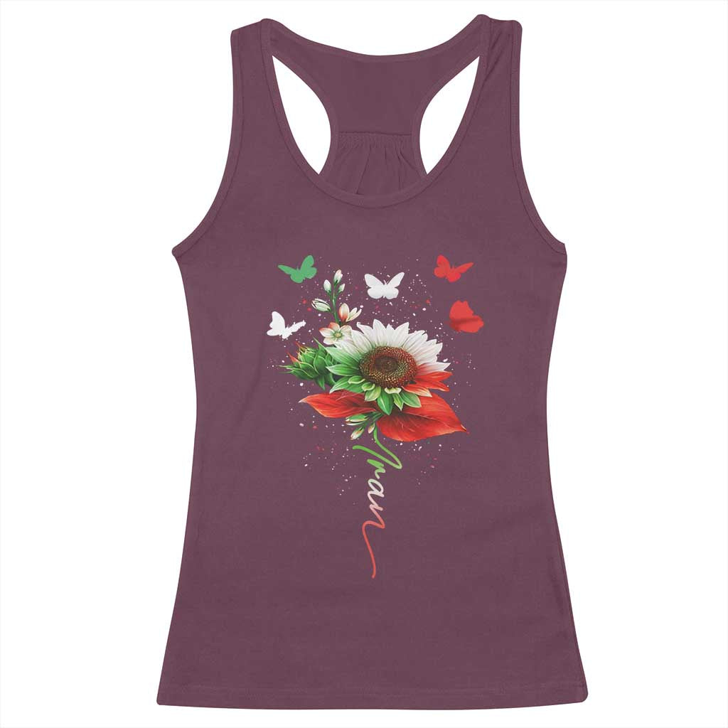 Iran Racerback Tank Top Free Iran Protest Sunflower Flag TS10 Maroon Print Your Wear
