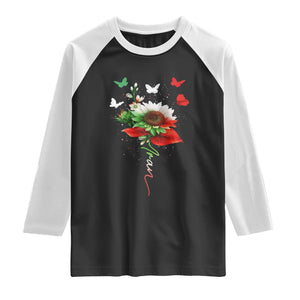 Iran Raglan Shirt Free Iran Protest Sunflower Flag TS10 Black White Print Your Wear