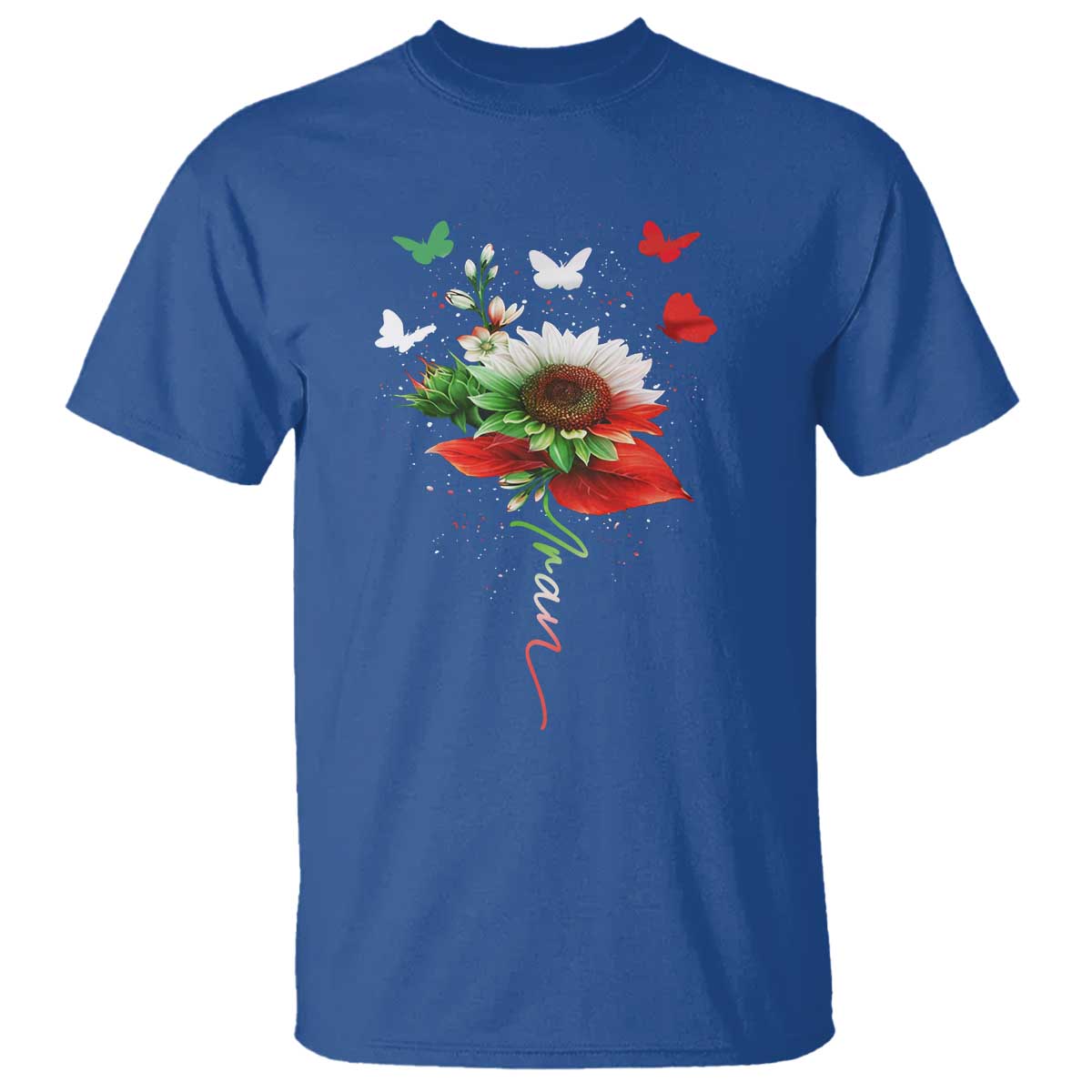 Iran T Shirt Free Iran Protest Sunflower Flag TS10 Royal Blue Print Your Wear