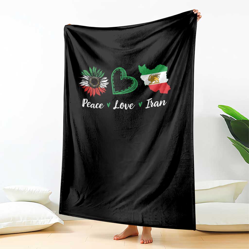 Peace Love Iran Throw Blanket Sunflower Flag TS10 Print Your Wear