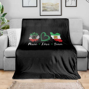 Peace Love Iran Throw Blanket Sunflower Flag TS10 Print Your Wear