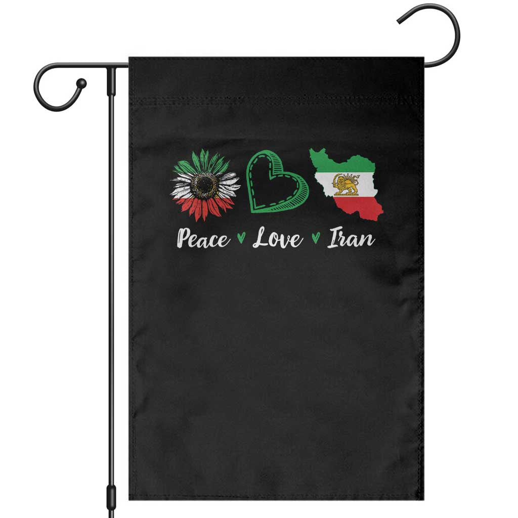 Peace Love Iran Garden Flag Sunflower Flag TS10 Black Print Your Wear