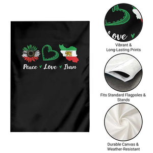 Peace Love Iran Garden Flag Sunflower Flag TS10 Print Your Wear
