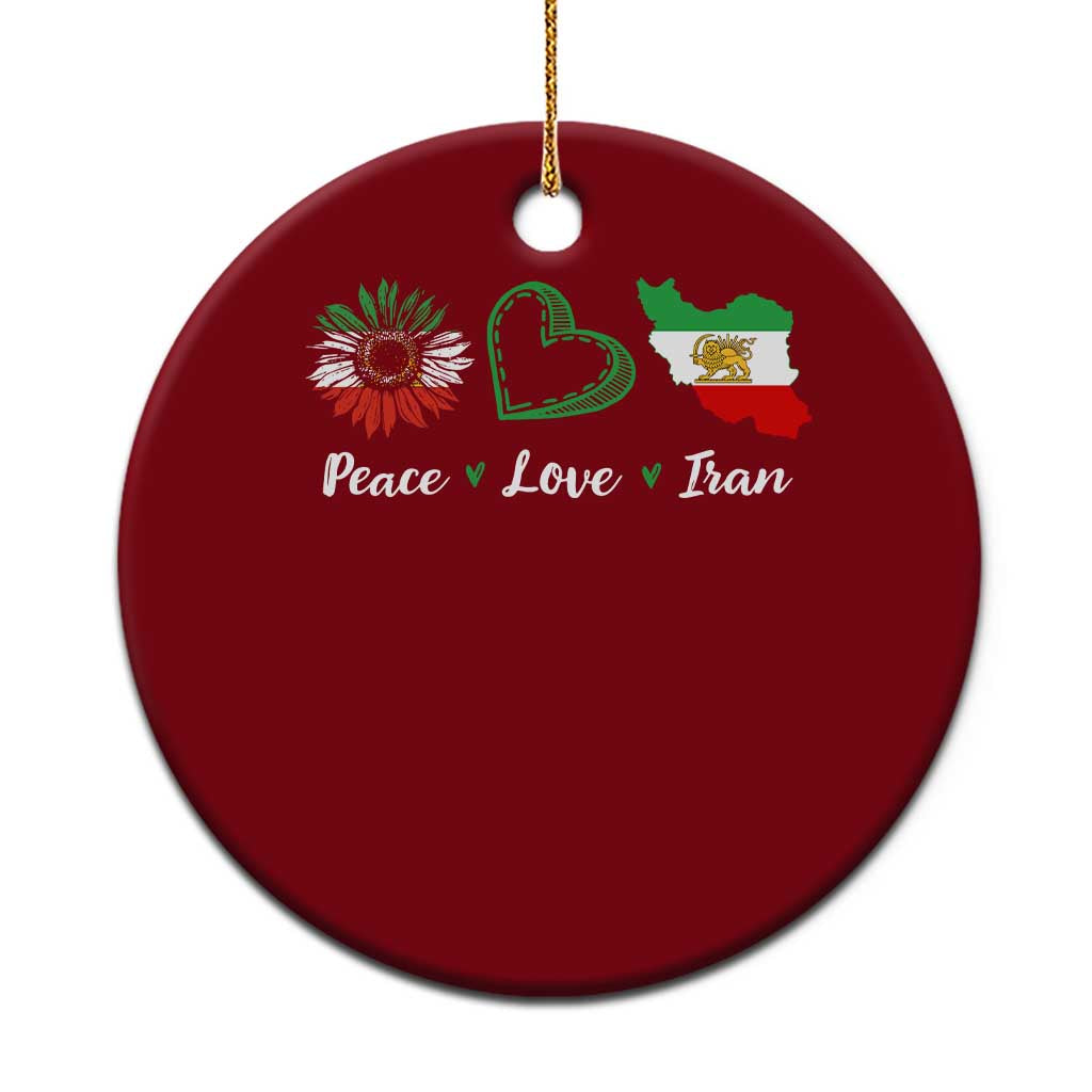 Peace Love Iran Ceramic Ornament Sunflower Flag TS10 1pc Red Print Your Wear