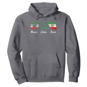Peace Love Iran Hoodie Sunflower Flag TS10 Charcoal Print Your Wear