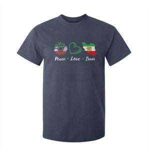 Peace Love Iran T Shirt For Kid Sunflower Flag TS10 Navy Print Your Wear