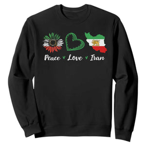 Peace Love Iran Sweatshirt Sunflower Flag TS10 Black Print Your Wear