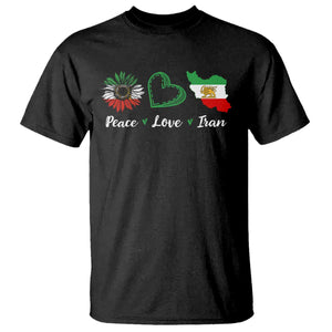 Peace Love Iran T Shirt Sunflower Flag TS10 Black Print Your Wear