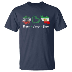 Peace Love Iran T Shirt Sunflower Flag TS10 Navy Print Your Wear