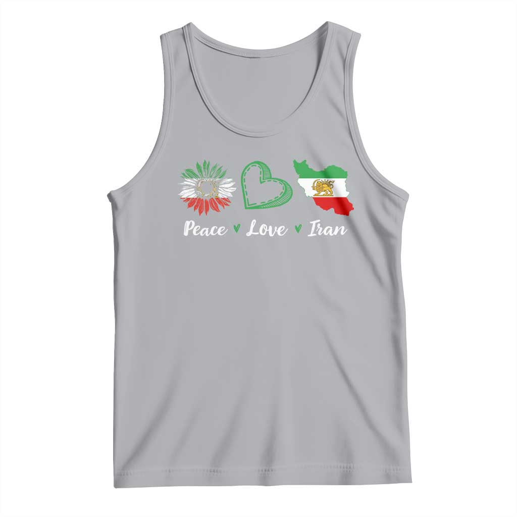 Peace Love Iran Tank Top Sunflower Flag TS10 Athletic Heather Print Your Wear