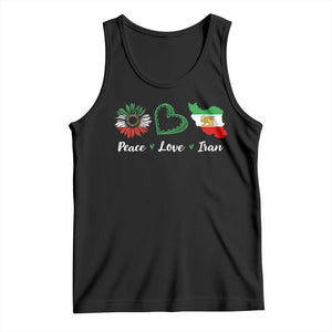 Peace Love Iran Tank Top Sunflower Flag TS10 Black Print Your Wear