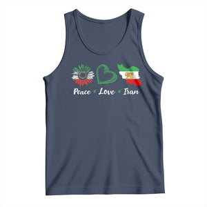 Peace Love Iran Tank Top Sunflower Flag TS10 Navy Print Your Wear