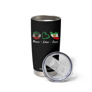 Peace Love Iran Tumbler Cup Sunflower Flag TS10 Print Your Wear