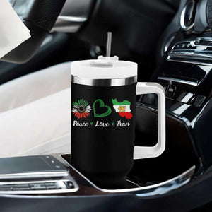 Peace Love Iran Tumbler With Handle Sunflower Flag TS10 Print Your Wear