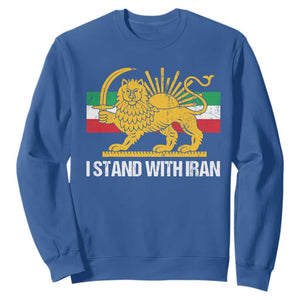 I Stand With Iran Sweatshirt Shir o Khorshid Lion And Sun Iran Persia TS10 Royal Blue Print Your Wear