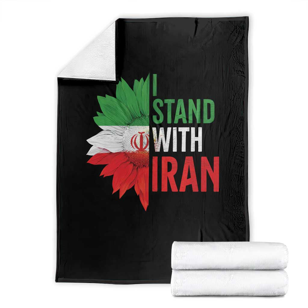Sunflower Iran Flag Throw Blanket Persian Freedom I Stand With Iran TS10 Black Print Your Wear