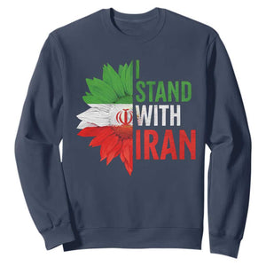 Sunflower Iran Flag Sweatshirt Persian Freedom I Stand With Iran TS10 Navy Print Your Wear