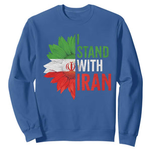 Sunflower Iran Flag Sweatshirt Persian Freedom I Stand With Iran TS10 Royal Blue Print Your Wear