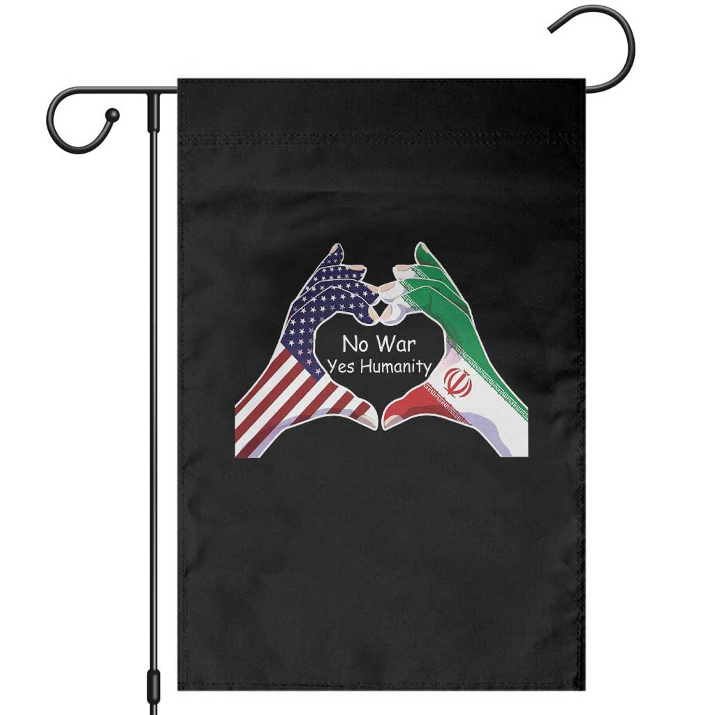 Iran Garden Flag No War Yes Hummanity Persian American Flag Heart Political Statement TS10 Black Print Your Wear