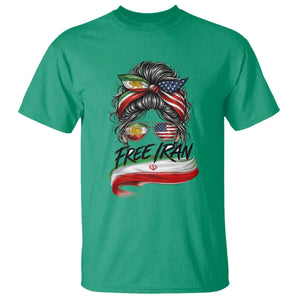 Free Iran T Shirt Persian American Pride Lion Sun Flag Messy Bun TS10 Irish Green Print Your Wear