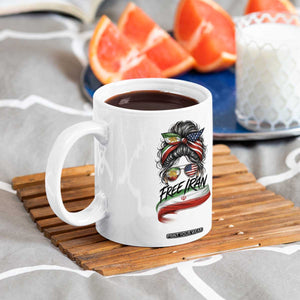 Free Iran Coffee Mug Persian American Pride Lion Sun Flag Messy Bun TS10 Print Your Wear